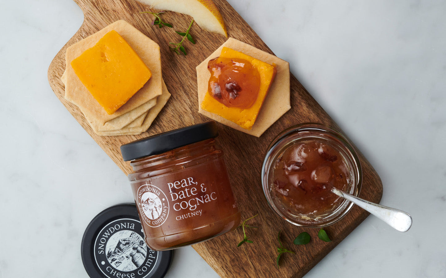 Snowdonia Pear, Date & Cognac Chutney 114g per jar