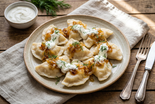 Pierogi Ruskie - Polish Dumplings with Potato & Cottage Cheese